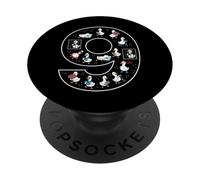 9th Birthday 9 Year Old Silly Goose Girls Animal PopSockets Adhesive PopGrip