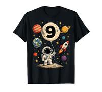 9th Birthday Astronaut Boys Girls Space Moon Rocket Age Nine T-Shirt
