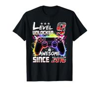 9th Birthday Boy Level 9 Unlocked Awesome 2016 T-Shirt