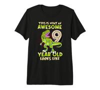 9th Birthday Boy Rex Dinosaur Youth 9 Year Old Premium T-Shirt
