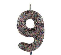9th Birthday Candle Pretty Multicolour Glitter Number 9 Candles Cake Topper Decorations Happy Birthday Candle for Girls Boy Women Anniversary Celebrations Party Supplies