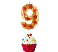 9th Birthday Candles Number 9 Candles Anime Stars Happy Birthday Candle Premium Wax & 3D Diamond Design Anime Themed Cake Topper Decorations for Boy Husband Birthday Party Celebration Supplie