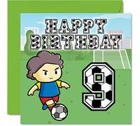 9th Birthday Card Boy - Football Fan - Happy Birthday Card 9 Year Old Boy, Boys Cards for Him, 145mm Greeting for Son, Brother, Grandson, Nephew, Cousin