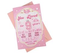 9th Birthday Card for Girls with Envelope, Exquisite Birthday Greeting Card Party Table Display Decoration for Girls Daughter Granddaughter Niece Gift