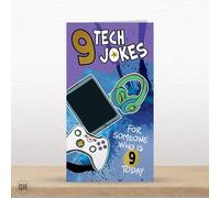 9th Birthday Card, Tech Theme With Jokes For Girls And Boys