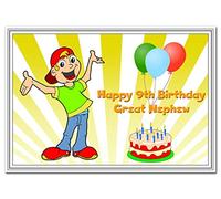 9th Birthday Cards for Boys - 9 Year Old Boy Age Nine from Family Quality (Great Nephew 9th Birthday Card - Happy Days)