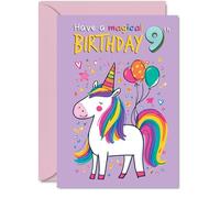 9th Birthday Cards for Boys Girls - Magical Birthday - Happy Birthday Card for 9 Year Old Boy Girl Nephew Sister Daughter Cousin, A5 Bday Greeting Cards