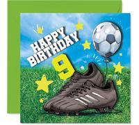 9th Birthday Cards for Boys - GOOOOOAAAALLLL! - Happy Birthday Card for 9 Year Old Boy Step Son Nephew Godson Son, 145mm Bday Greeting Cards