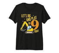 9th Birthday Digger Let's dig and Play 9 Years Premium T-Shirt