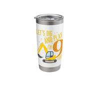 9th Birthday Digger Let's dig and Play 9 Years Stainless Steel Insulated Tumbler
