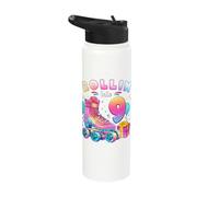 9th Birthday Girl 9 Years, Roller Skates, Number 9 Stainless Steel Insulated Water Bottle