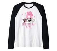 9th Birthday Girl Western Retro Tees Cowgirls Summer Raglan Baseball Tee