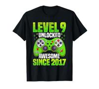 9th Birthday Level 9 Unlocked Awesome 2017 Video Game Boys T-Shirt