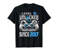 9th Birthday Level 9 Unlocked Awesome 2017 Video Gamer T-Shirt
