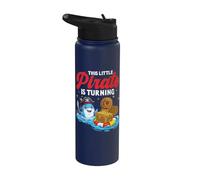 9th Birthday Pirate Shark Treasure Chest Party 9 Years Old Stainless Steel Insulated Water Bottle