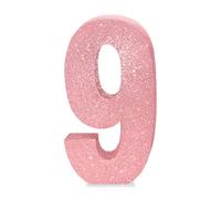 9th Birthday Table Decorations for Girls Boys, 8" Number 9 Glitter Table Decoration Centrepiece,Standing Large Pink Sweet 9 Sign Table Number for Birthday Wedding Anniversary Table Decorations