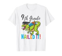 9th Grade Nailed It Dinosaur Graduation Value Graphic T-Shirt, Men, White, S