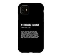 9th Grade Teacher Definition Funny Back to School Case for iPhone 11
