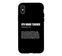9th Grade Teacher Definition Funny Back to School Case for iPhone X/XS