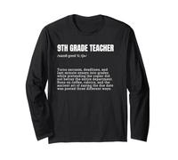 9th Grade Teacher Definition Funny Back to School Long Sleeve T-Shirt