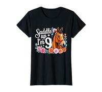 9th Horse Birthday Nine Years Old Girls Horses Birthday T-Shirt