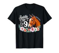 9th Horse Birthday Nine Years Old Girls Horses Birthday T-Shirt