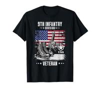 9th Infantry Division Veteran Military Veteran Distressed T-Shirt