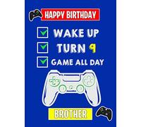 9th Level Gamer Birthday Card for Brother - from Sister Greeting Gift Keepsake Blank Inside Hobby Theme Premium Quality Envelope Included UK Seller