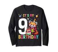 9th Red Panda Birthday 9 Year Old Girl Pandas Long Sleeve T-Shirt