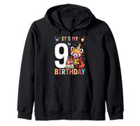 9th Red Panda Birthday 9 Year Old Girl Pandas Zip Hoodie