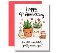 9th Wedding Anniversary Card For Husband Wife Funny Pottery Celebration Partner Greeting A131