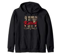 9th Wedding Anniversary Couples Married 9 Years Funny Zip Hoodie