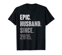 9th Year Wedding Anniversary Best Epic Husband Since 2015 T-Shirt