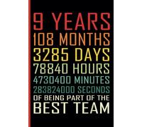 9th Year Work Anniversary Notebook: 9 Years of Service Award - Journal Funny Notebook Male or Female Boss -Staff Appreciation Gift for Job Milestone of Completing 9 Years of Service