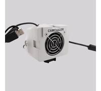 9Thirteen, Cooler Fan/Case. Works with GoPro HERO9, HERO10, HERO11, HERO12, HERO13, Reduce Overheating in Static Environments at Sporting Events, Vlogging, Dash,Airplane Cam (White, PowerMount Plus)