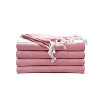 9Threads 100% Cotton Turkish Beach Towel with Bag Towels Oversized 36"x72" Pool Absorbent Extra Large Quick Dry Sand Travel Towel (Tomato Red, 4 Pack)