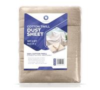 9Threads Cotton Dust Sheets 12'x9'| Heavy-Duty Cotton Twill Drop Cloths | Washable & Reusable for Decorating, Furniture & Floor Protection(Cotton Twill Pack of 1)