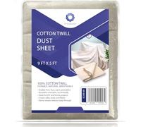 9Threads Cotton Twill Dust Sheet | Washable & Reusable Fabric Drop Cloth for Decorating & Renovation | Furniture & Floor Protection (9 FT x 5 FT, Pack of 1)