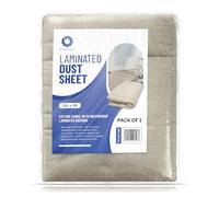 9Threads Laminated Cotton Dust Sheets 12'x9' (3.6m x 2.7m) | Washable & Reusable Drop Cloths for Painting & Decorating | Paint Cover Sheets for Furniture & Floors (Laminated Cotton Pack of 1)