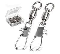 9Tong 25pcs Fishing Swivels with Interlock Snap & Ball Bearing, Saltwater & Freshwater, 99lbs, Size 6, Assorted Colors
