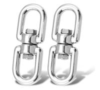 9Tong Heavy Stainless Swivel Eye Ring Steel Hanging Swivels Eye Hook Double Ended Swivel Eye Hook Connector Loop Diameter 8mm 300kg 2pcs