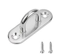 9Tong Marine Hardware Pad Eyes Screws Heavy Duty Eye Plate Stainless Steel Boat Eye Plates Hook SUS316 5mm 1/5 Inch 6pcs