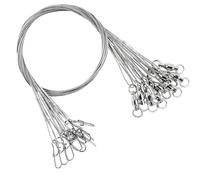 9Tong Rigs Saltwater Fishing Leader Stainless High Strength Wire Leader Lure High Strength Fishing Leaders Wire White Nickel #1 50lb 9.8in 20pcs