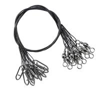 9Tong Stainless Steel Fishing Leaders strength Rigs Saltwater Fishing Leader Heavy Snap Lure Wire Leaders Line Black Nickel #4 50lb 11.8in 30pcs