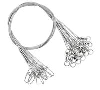 9Tong Steel Wire Fishing Leader Saltwater Rigs Saltwater Fishing Leader Stainless Bait Steel Fishing Leaders Wire White Nickel #3 50lb 15.8in 20pcs