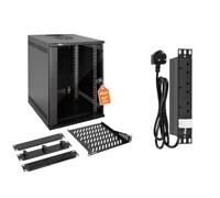 9U Black Cabinet & 1U 3 Outlets PDU