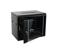 9U Server Rack Wall Mounted Storage Cabinet for Home Office Computer Equipment with Lockable Glass Door and Wheels, Ideal for Server Room Organization