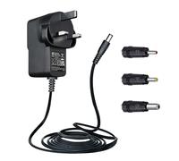9V 1.5A 1.8M Power Supply Adapter with 3 Tips, DC 9V 1.5A 1A 0.5A Power Cord for Arduino UNO MEGA/Elliptical Machine/Tapo Camera/Record Player/Speaker/Toniebox and More (Center Positive, UKCA)