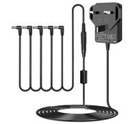 9V 1.5A 1A Guitar Pedal Power Supply, Tip Negative for Effect Pedals Bass Pedals Piano Keyboard Guitar Pedals with 5 Way Daisy Chain Cable