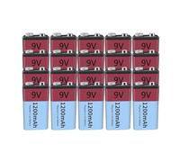 9V 1200mAh Lithium Rechargeable Battery USB Charging Li-ion Square Battery for Toy Remote Control KTV Multimeter(20PCS)